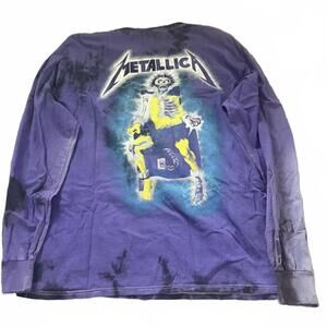 Metallica Ride The Lightning Purple Tie Dye Long Sleeve Tee MD